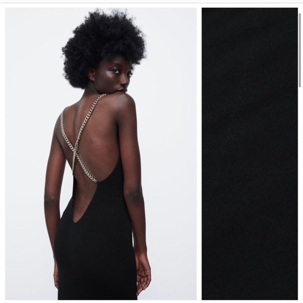 Elegant Black Chain Strap Dress